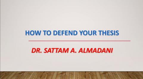 How to defend your thesis